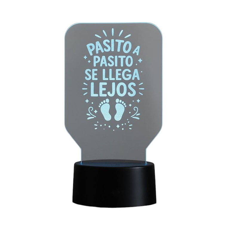 Lampara 3D Frase: Pasito a pasito de 7 colores 2