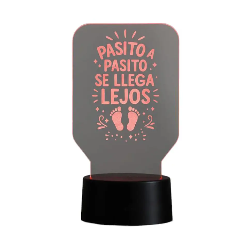 Lampara 3D Frase: Pasito a pasito de 7 colores 1