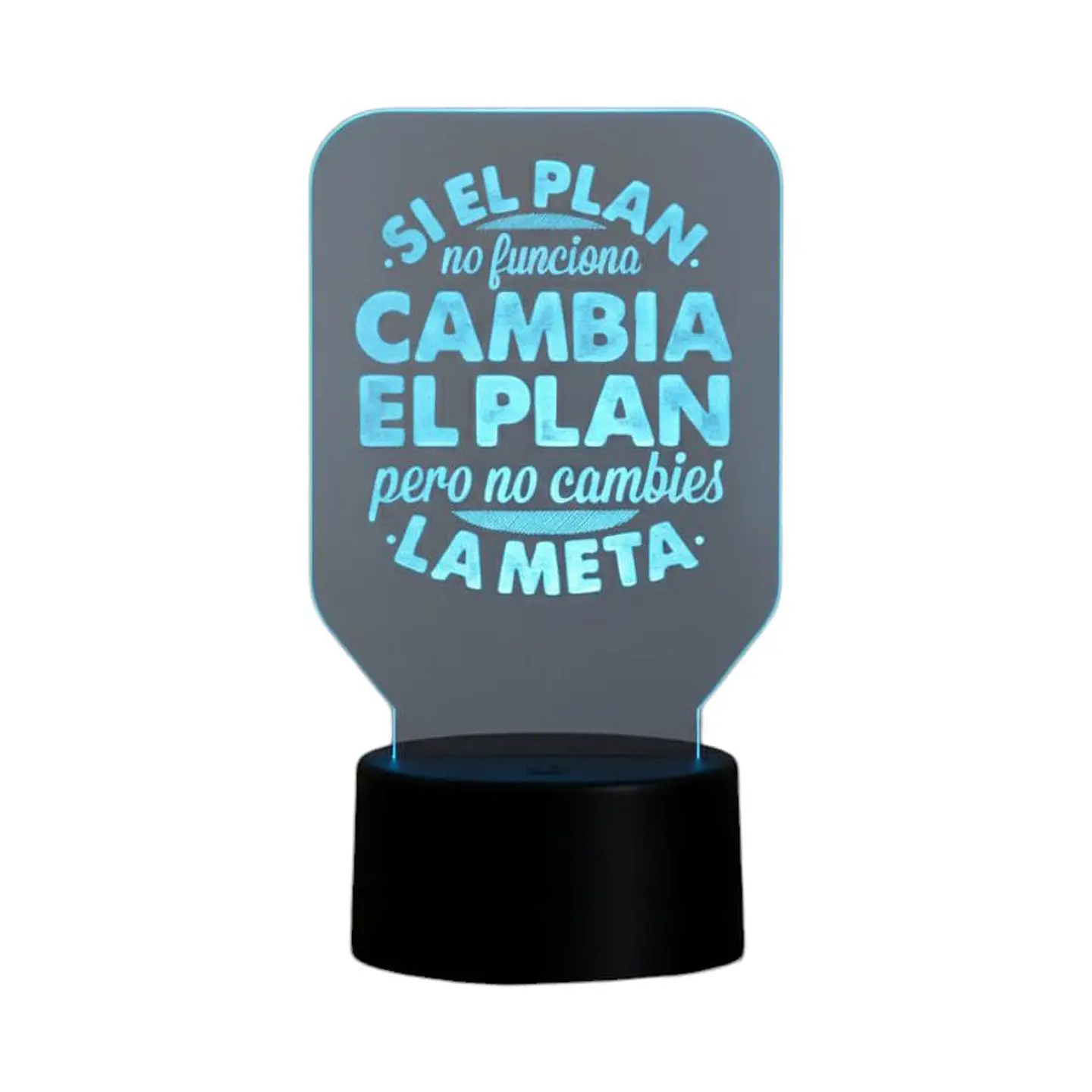 Lampara 3D Frase: Si el plan no funciona de 7 colores 2