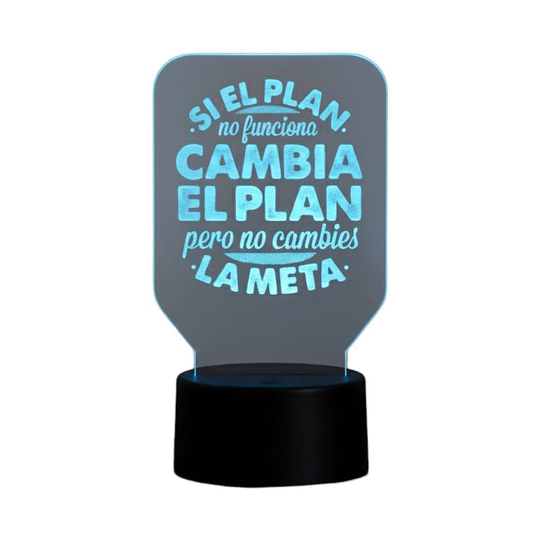 Lampara 3D Frase: Si el plan no funciona de 7 colores 2