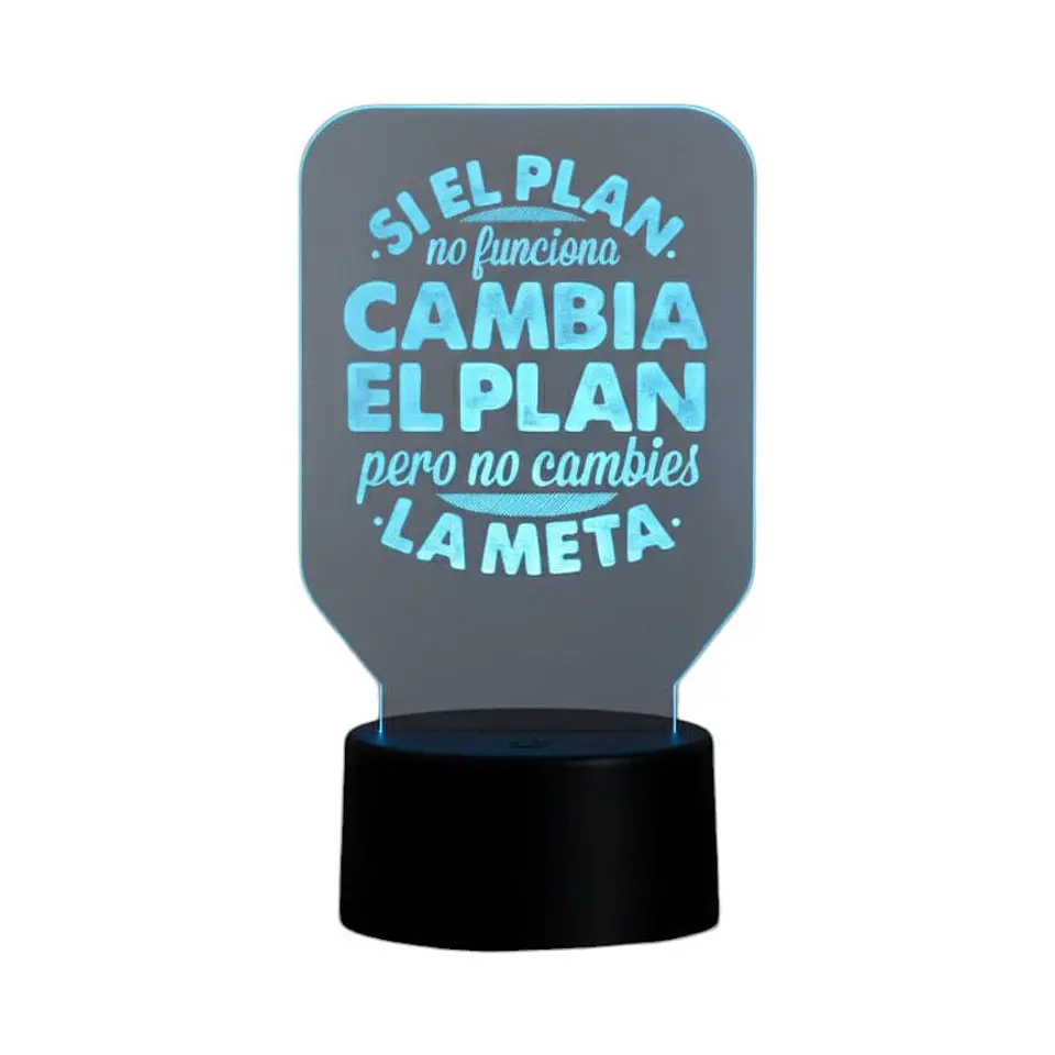 Lampara 3D Frase: Si el plan no funciona de 7 colores 2