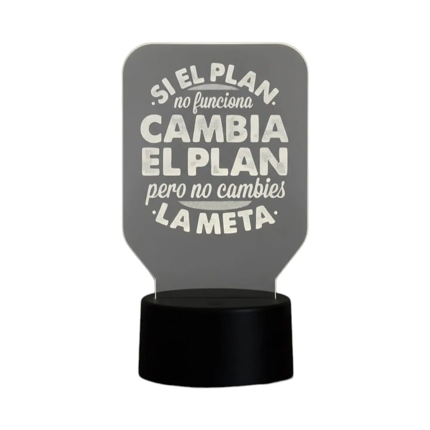 Lampara 3D Frase: Si el plan no funciona de 7 colores 1