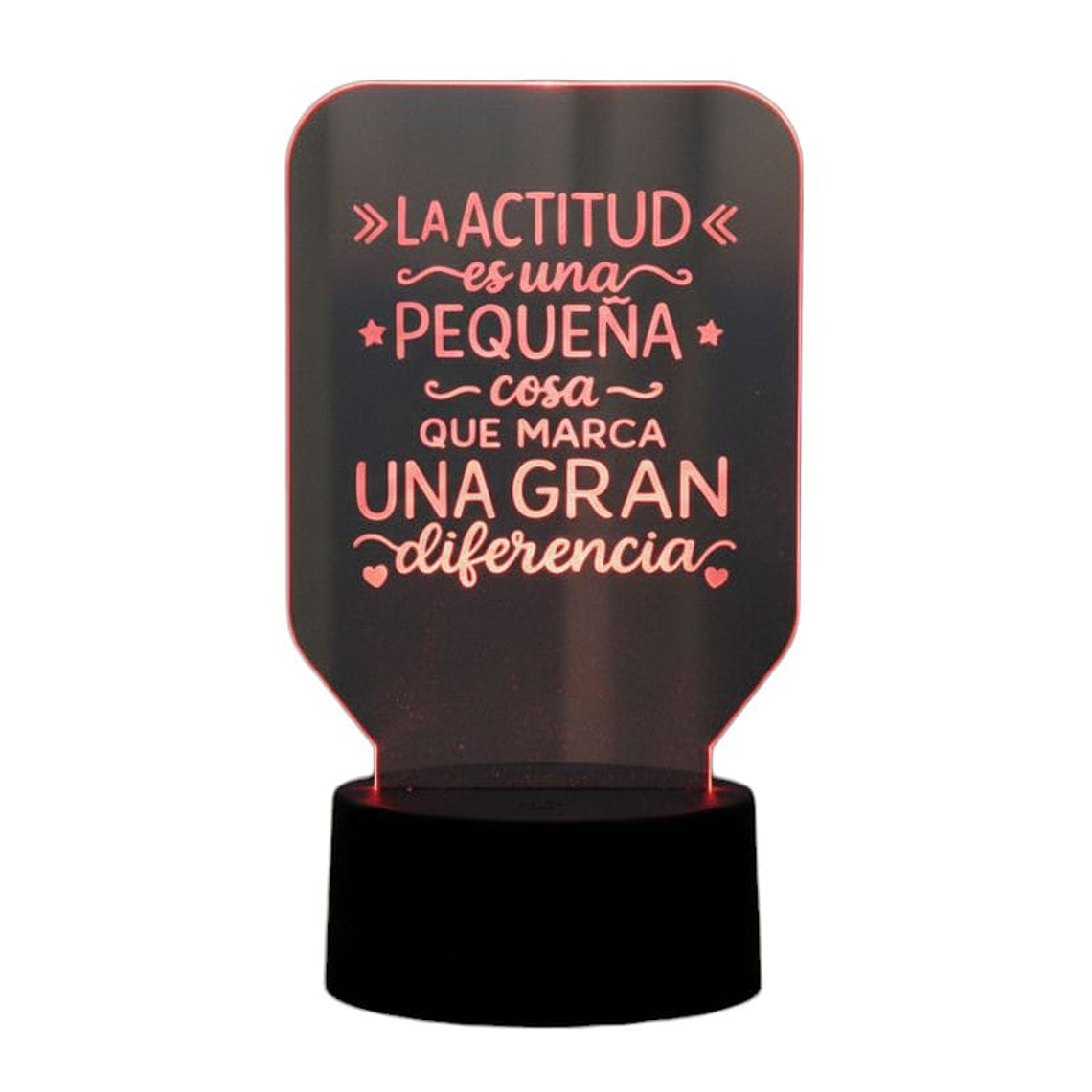 Lampara 3D Frase: La actitud es una pequeña de 7 colores 2
