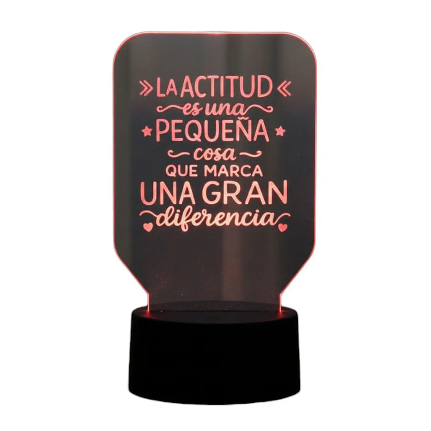Lampara 3D Frase: La actitud es una pequeña de 7 colores 2