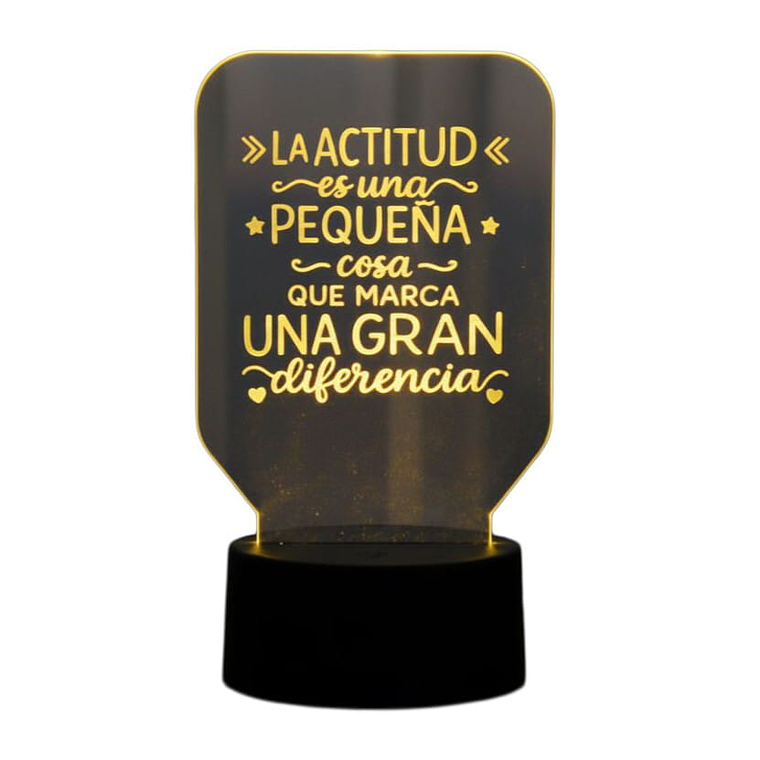 Lampara 3D Frase: La actitud es una pequeña de 7 colores 1
