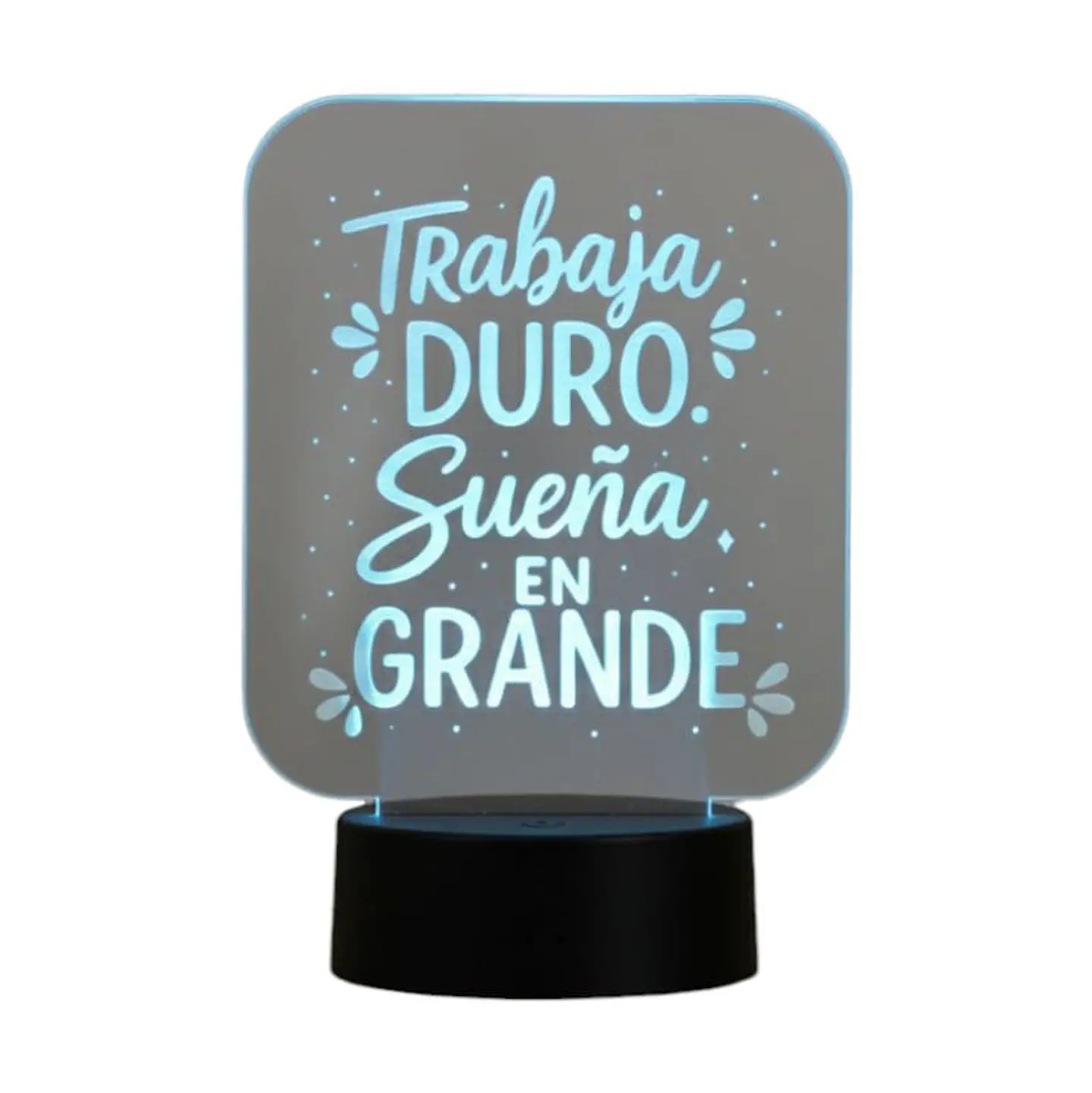 Lampara 3D Frase: Trabaja duro de 7 colores 3