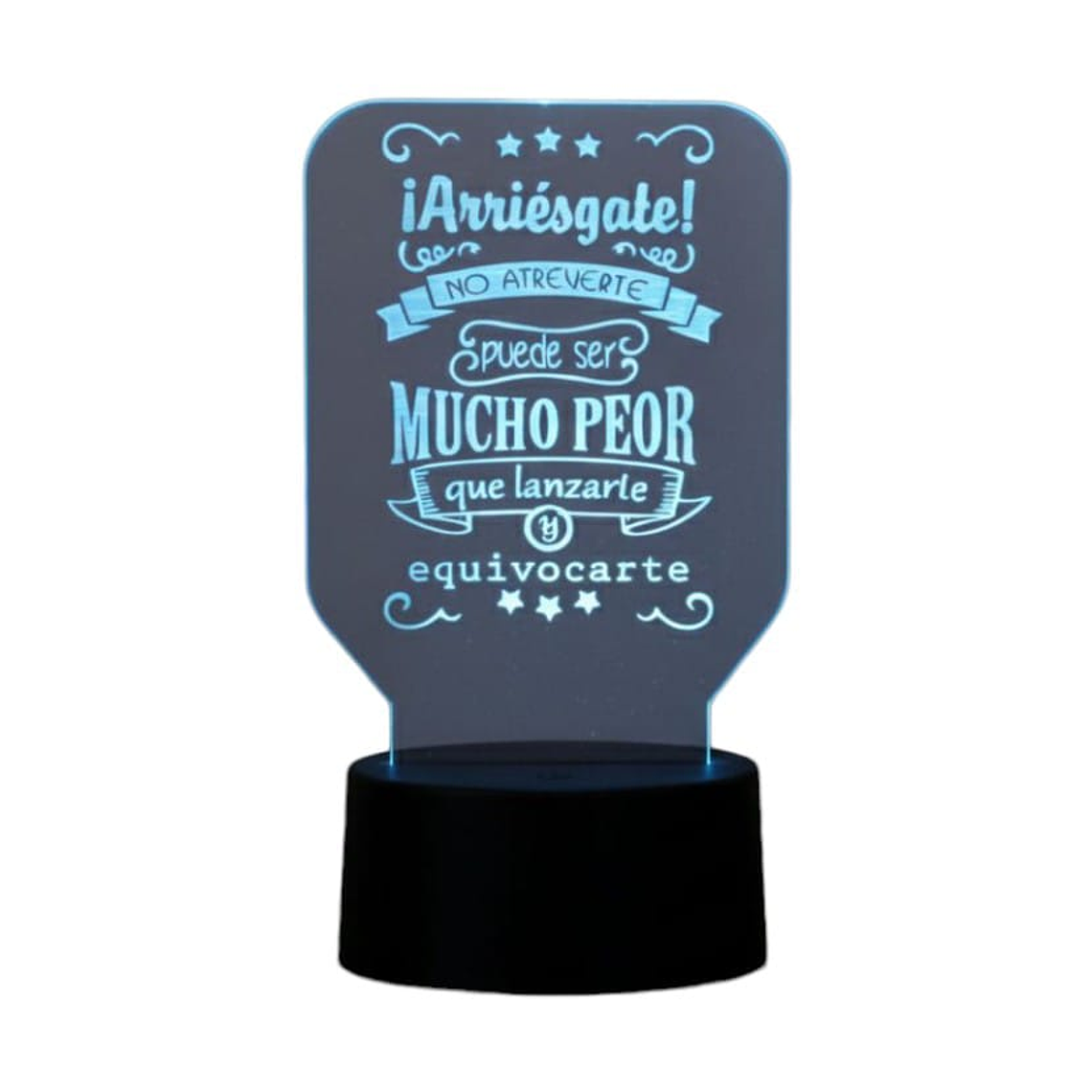 Lampara 3D Frase: ¡Arriesgate! 7 colores 3