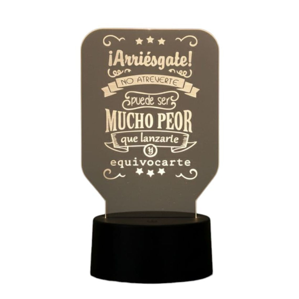 Lampara 3D Frase: ¡Arriesgate! 7 colores 2