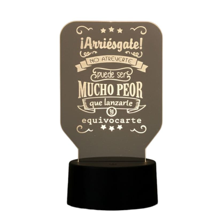 Lampara 3D Frase: ¡Arriesgate! 7 colores 2