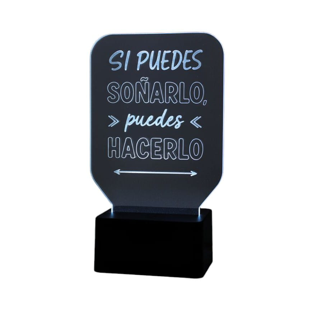 Lampara 3D Frase: Si puedes soñarlo 7 colores