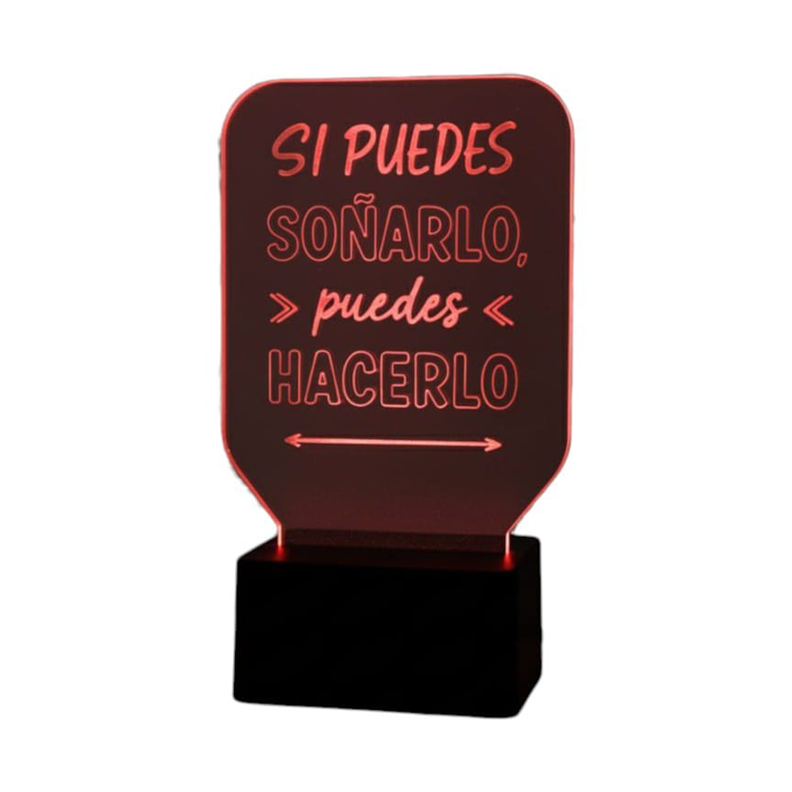 Lampara 3D Frase: Si puedes soñarlo 7 colores 2