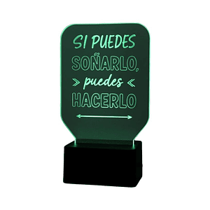 Lampara 3D Frase: Si puedes soñarlo 7 colores