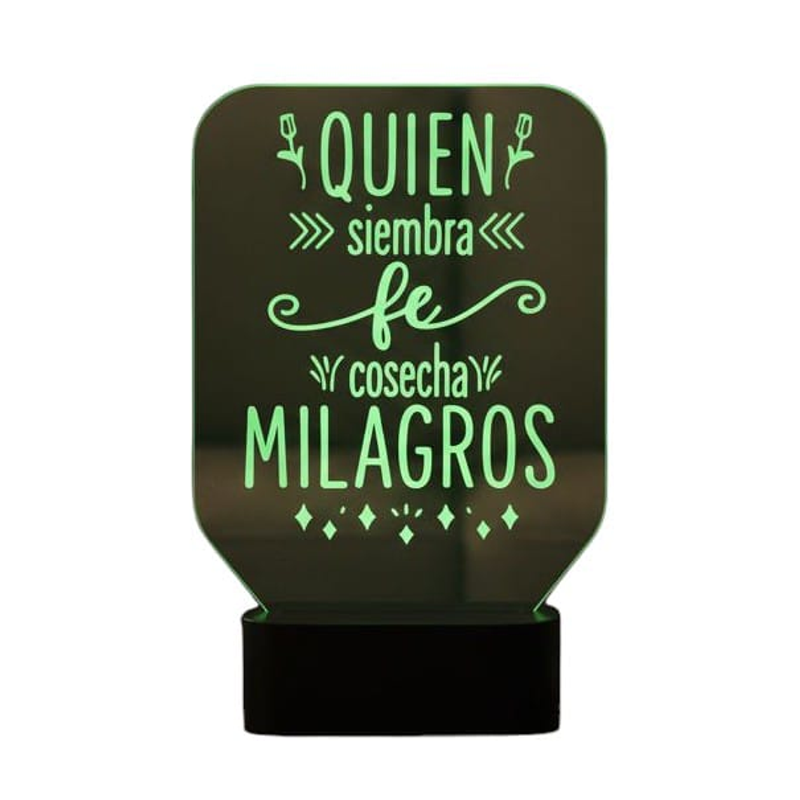 Lampara 3D Frase: Quien siembra fe 7 colores 3