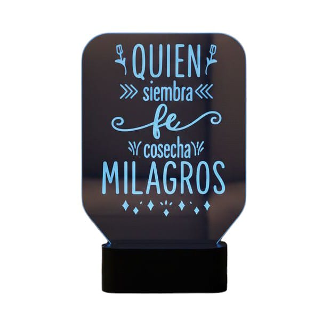 Lampara 3D Frase: Quien siembra fe 7 colores 1