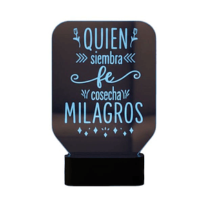 Lampara 3D Frase: Quien siembra fe 7 colores