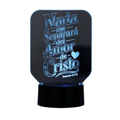 Lampara 3D Frase: Nada me separara del amor de Cristo 7 colores