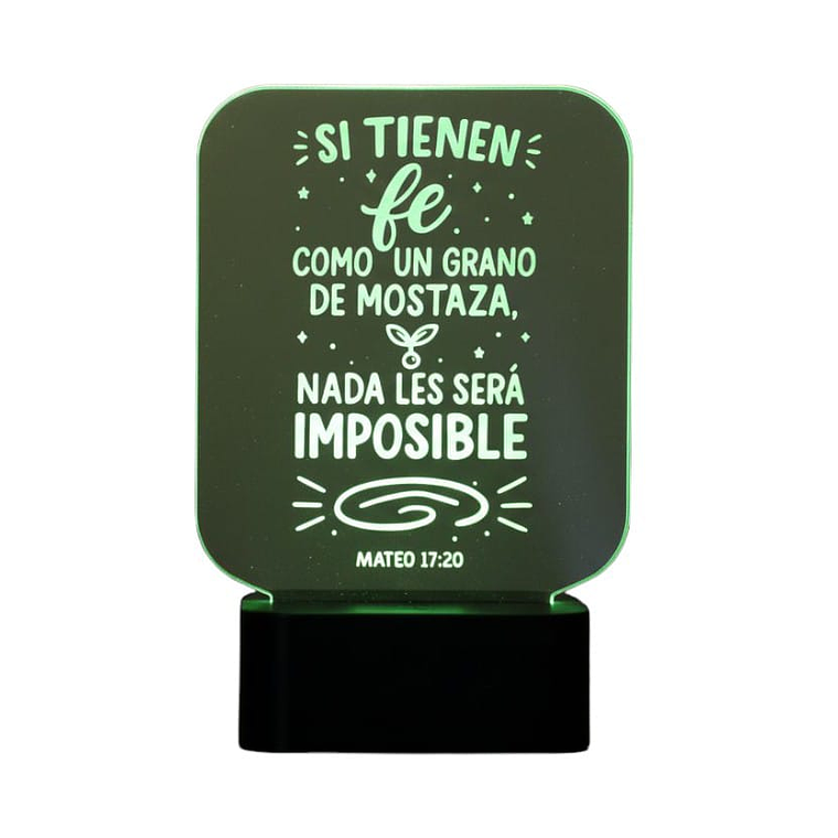 Lampara 3D Frase: Si tienen fe 7 colores 2