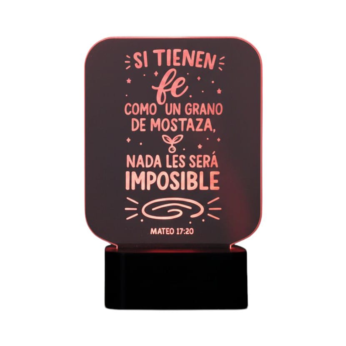 Lampara 3D Frase: Si tienen fe 7 colores 1