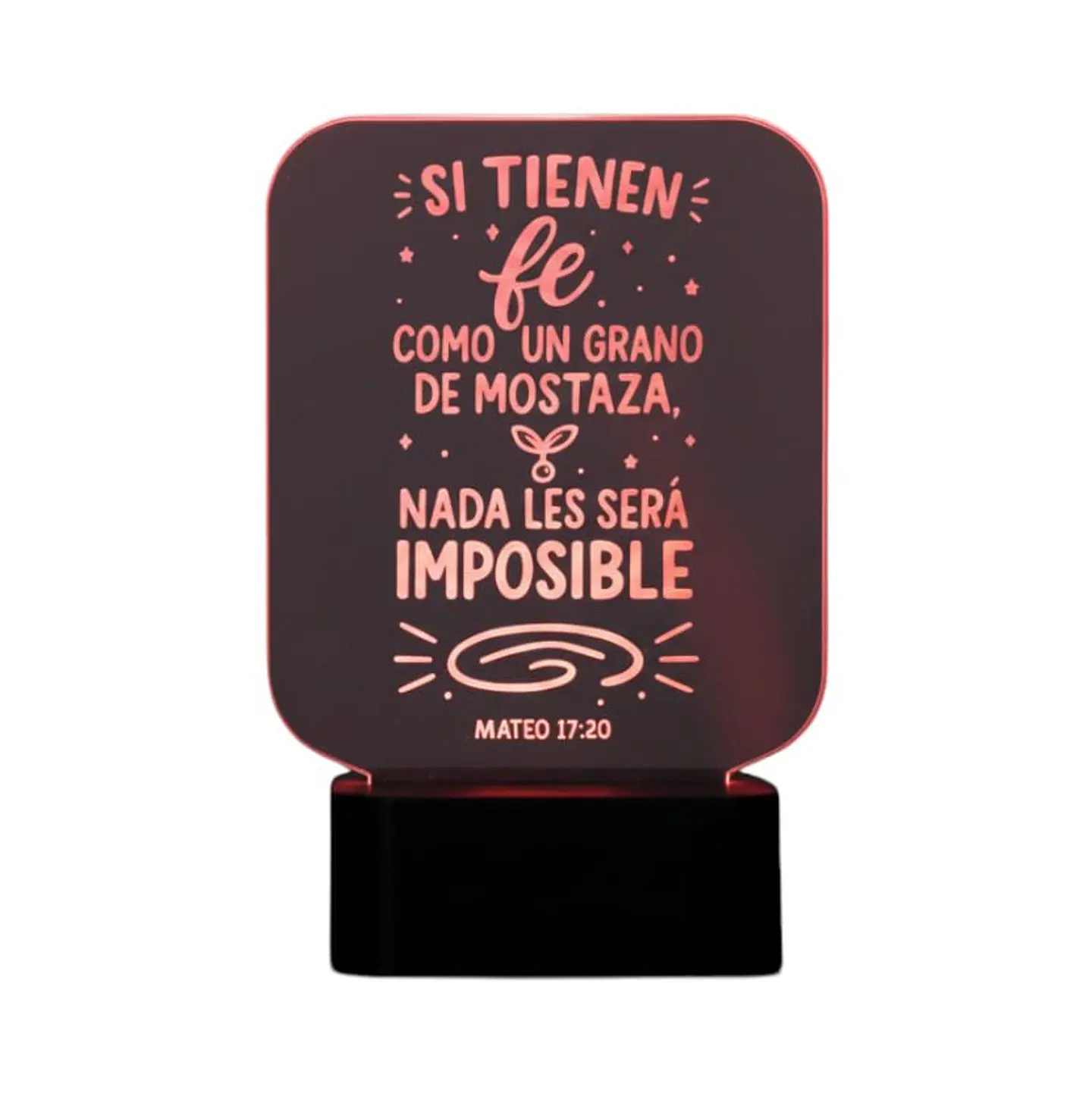 Lampara 3D Frase: Si tienen fe 7 colores 1