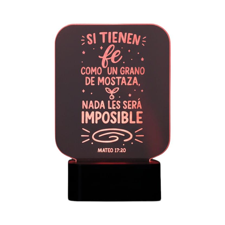 Lampara 3D Frase: Si tienen fe 7 colores 1
