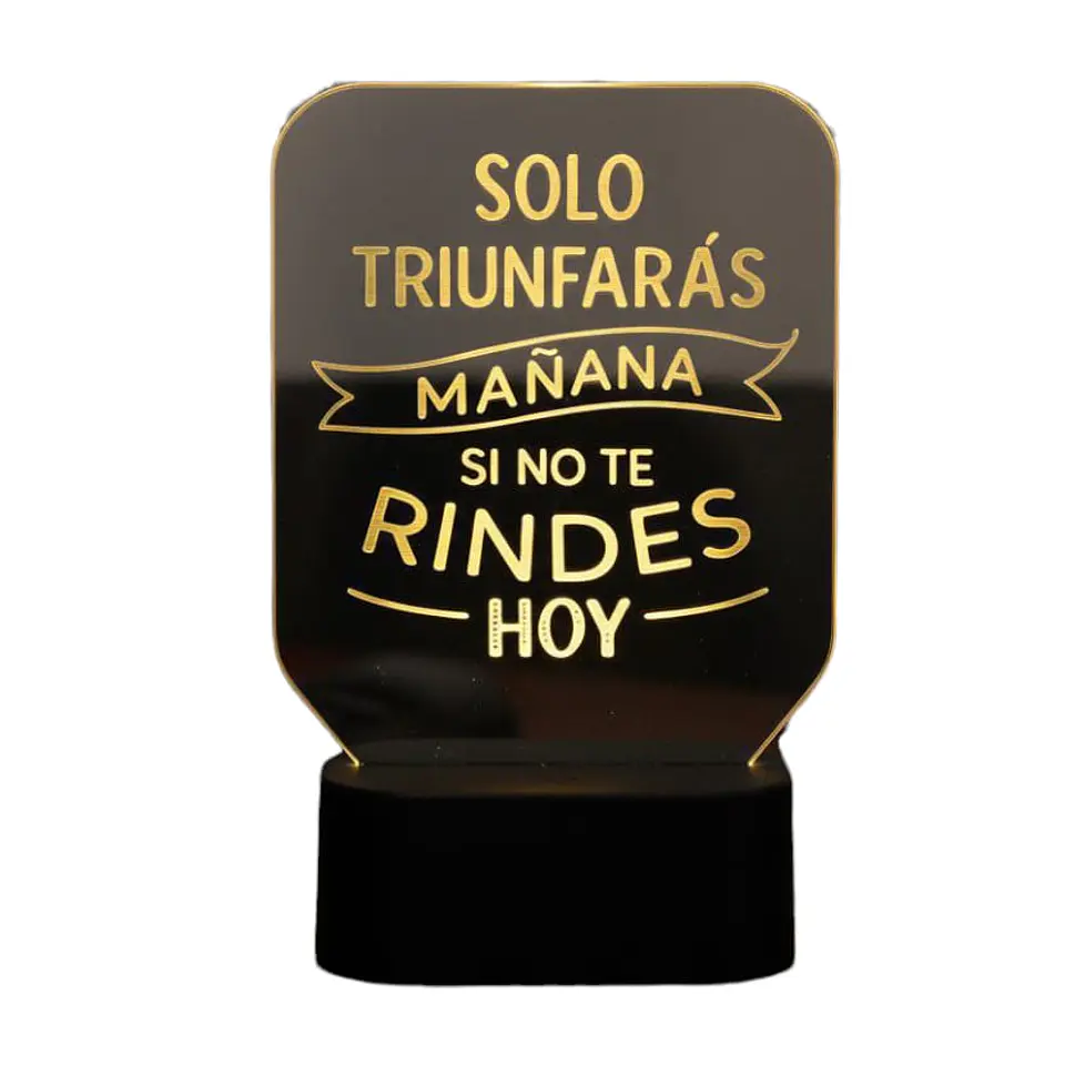 Lampara 3D Frase: Solo triunfaras 7 colores 3