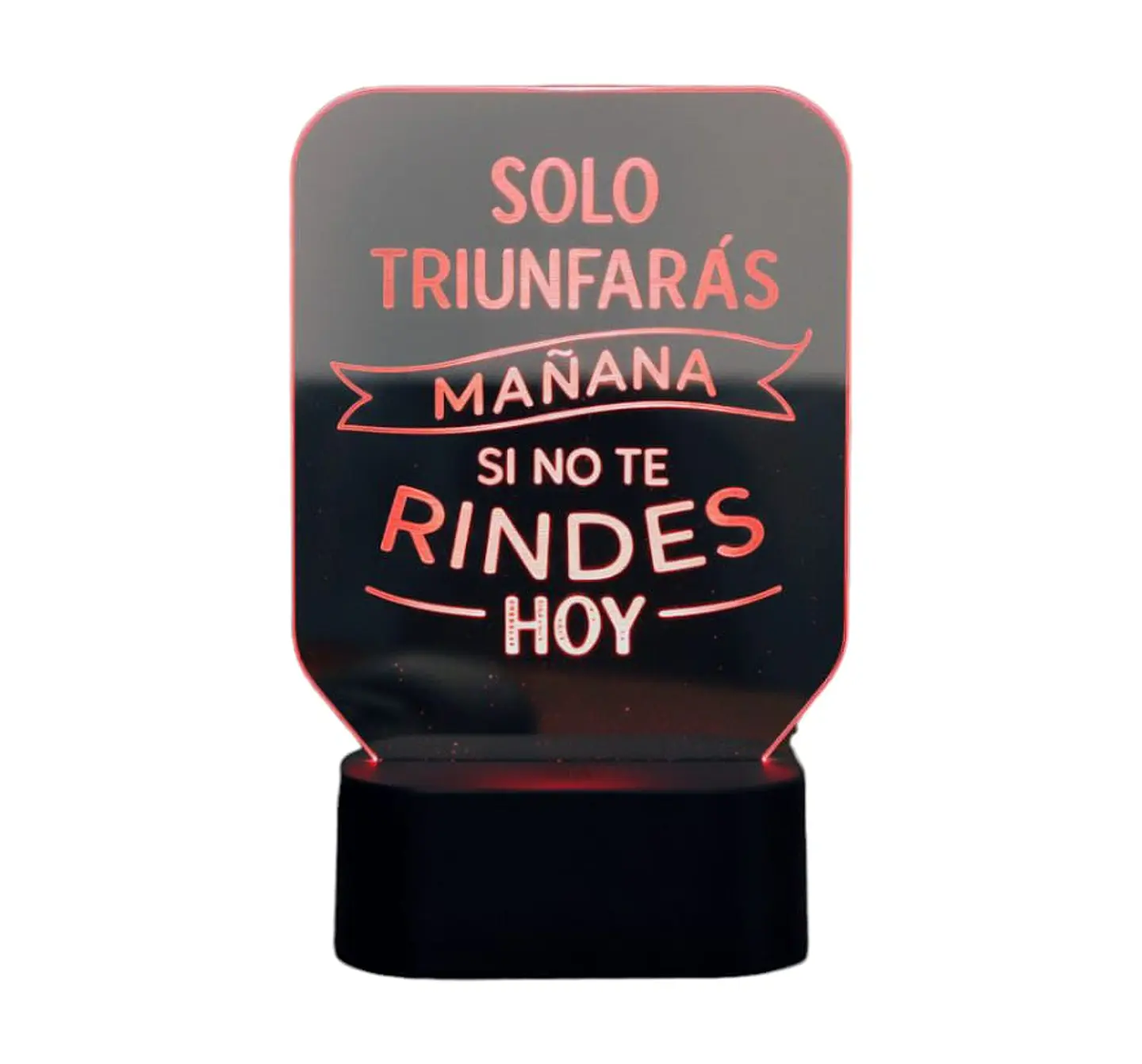 Lampara 3D Frase: Solo triunfaras 7 colores 2
