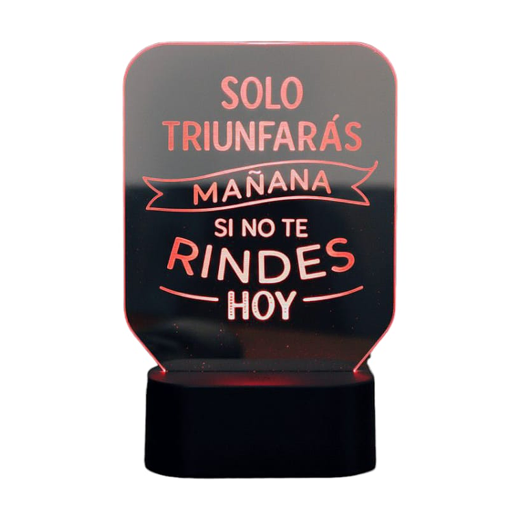 Lampara 3D Frase: Solo triunfaras 7 colores 2
