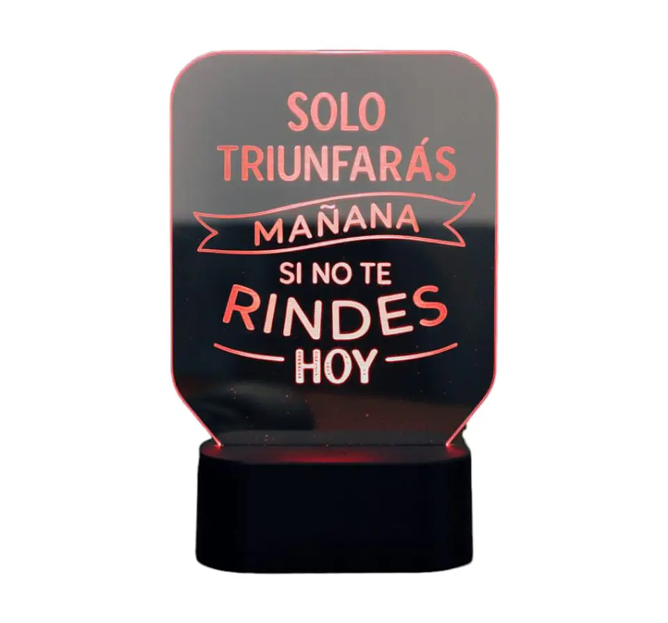 Lampara 3D Frase: Solo triunfaras 7 colores 2