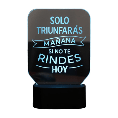 Lampara 3D Frase: Solo triunfaras 7 colores