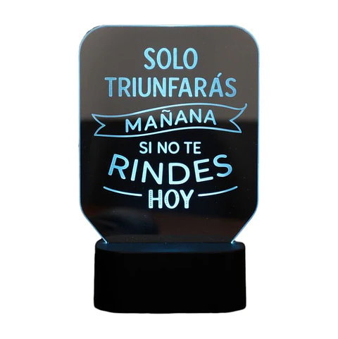 Lampara 3D Frase: Solo triunfaras 7 colores