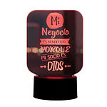 Lampara 3D Frase: Mi negocio es bendecido 7 colores