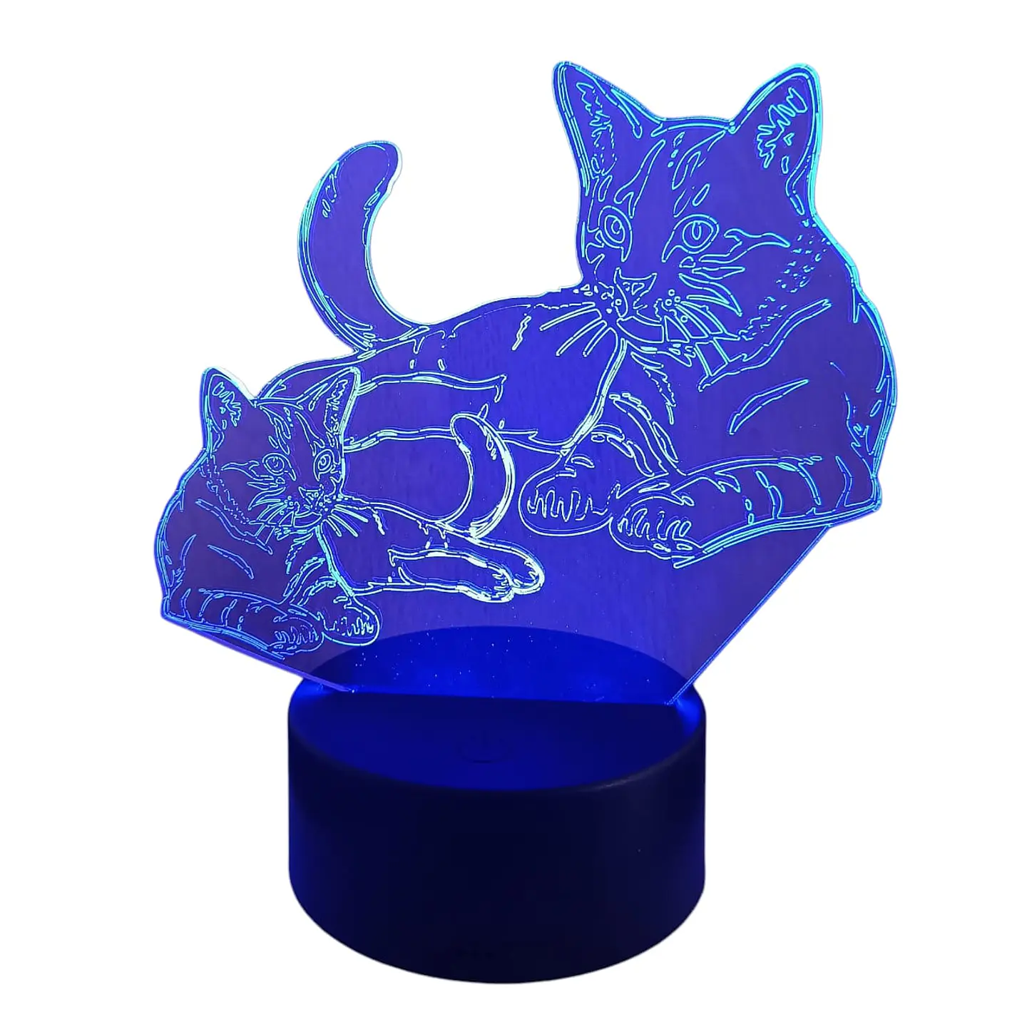 Lampara 3D Gatos de 7 colore 2