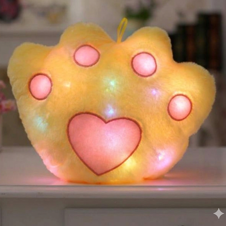 Cojin Led Huella Amarillo 1