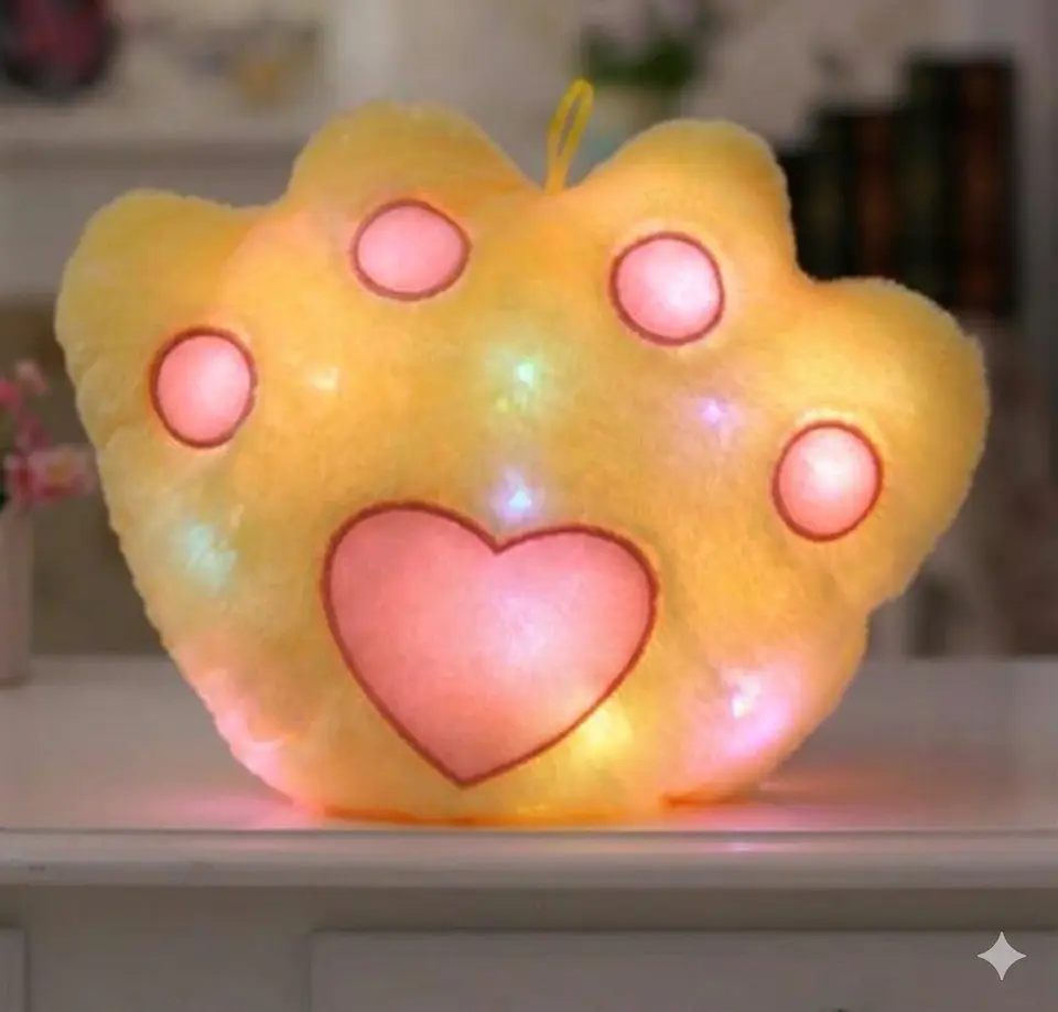 Cojin Led Huella Amarillo 1