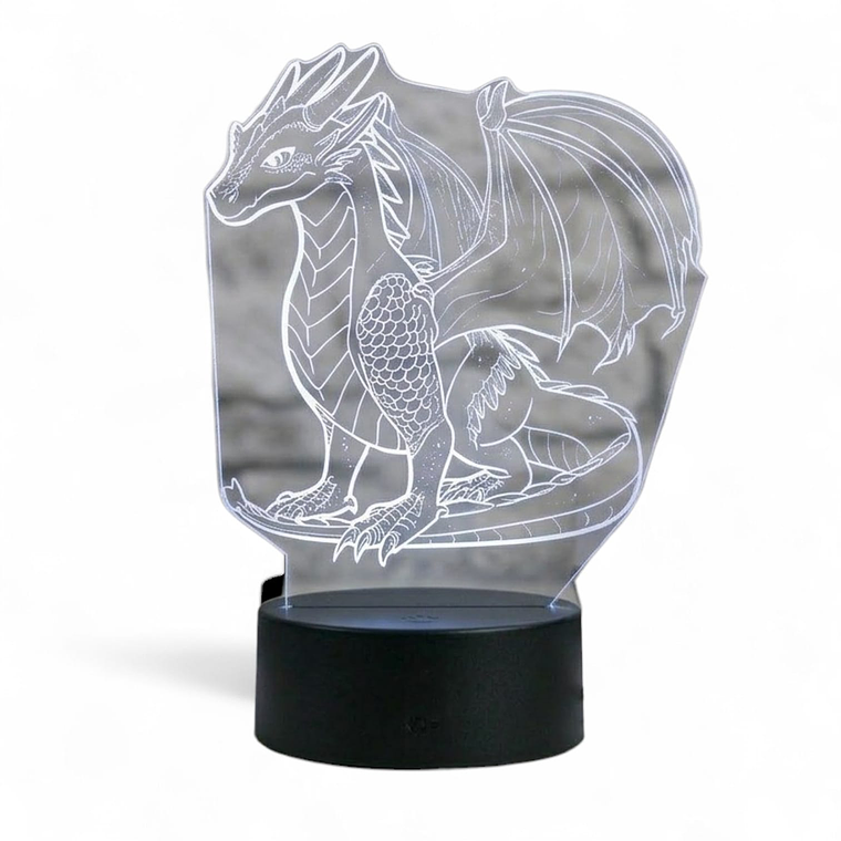 Lampara 3D Dragon de 7 colores 3