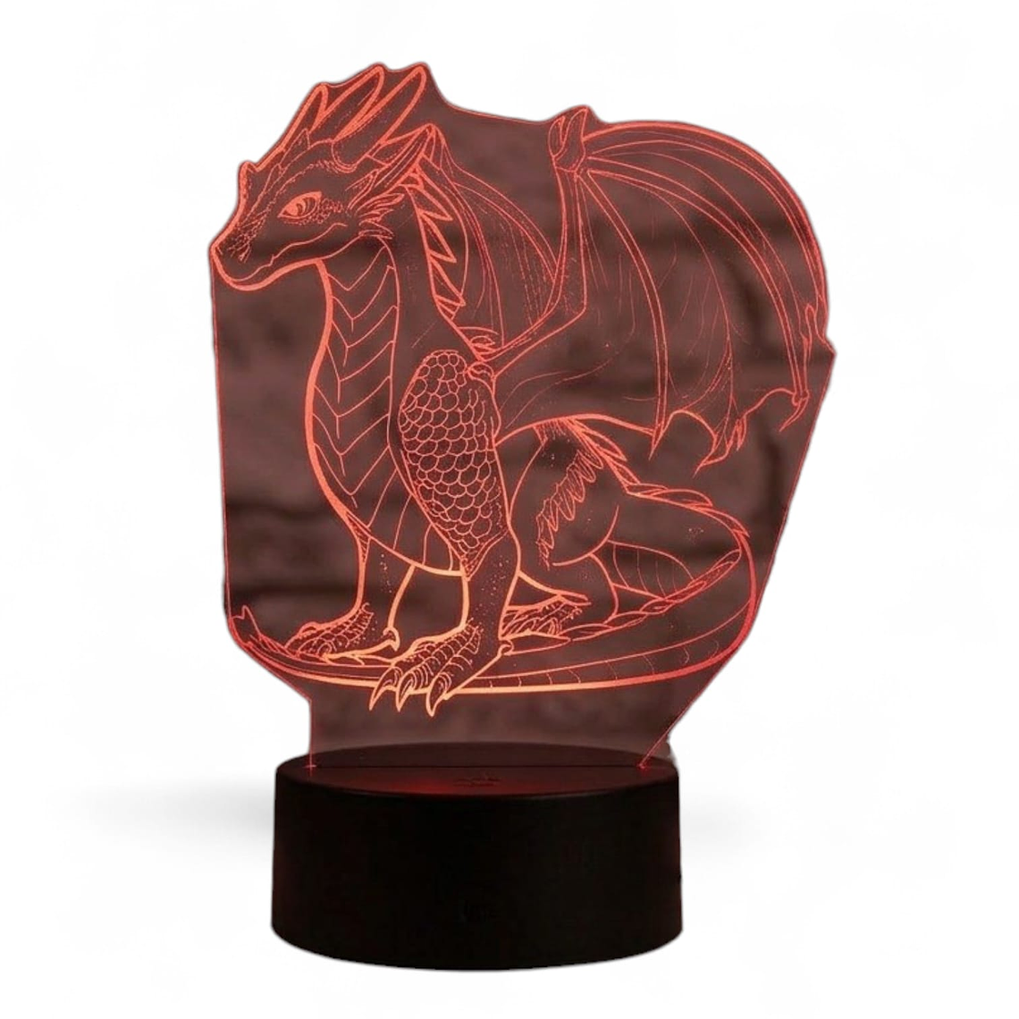 Lampara 3D Dragon de 7 colores 2