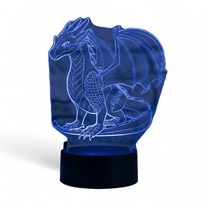 Lampara 3D Dragon de 7 colores