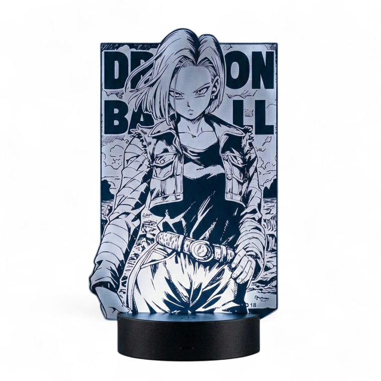 Lampara 3D Androide 18 de 7 colores 1