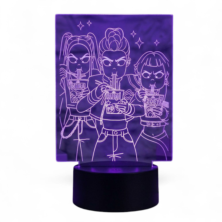 Lampara 3D Las Guerreras k-pop de 7 colores 1