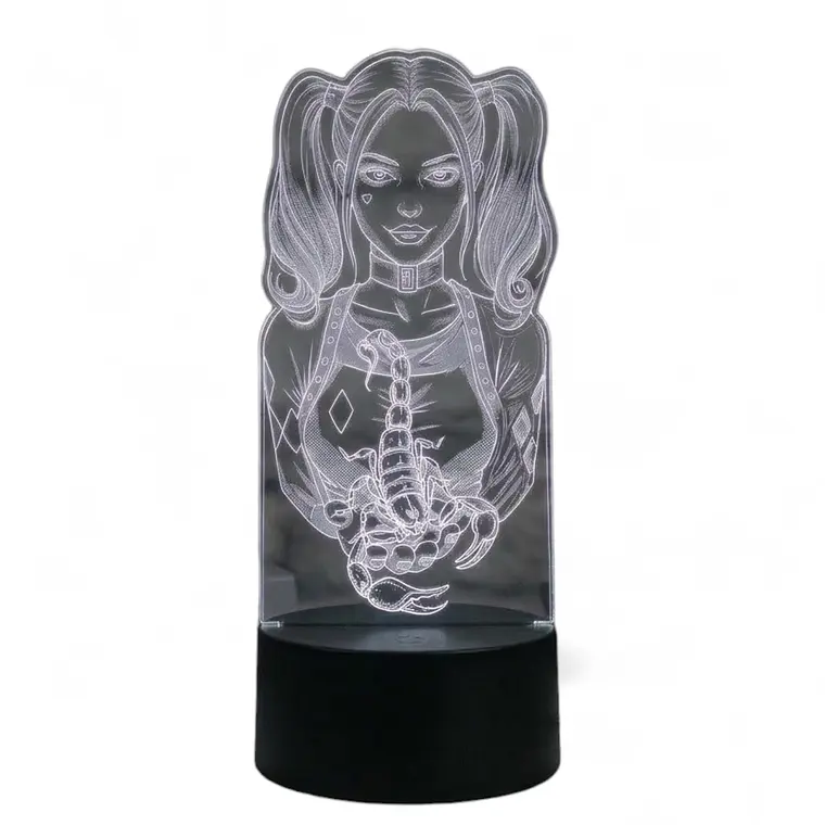 Lampara 3D Harley Quinn 7 Colores 1