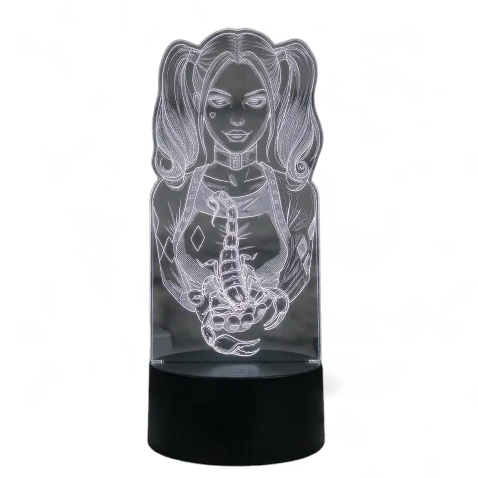 Lampara 3D Harley Quinn 7 Colores 1