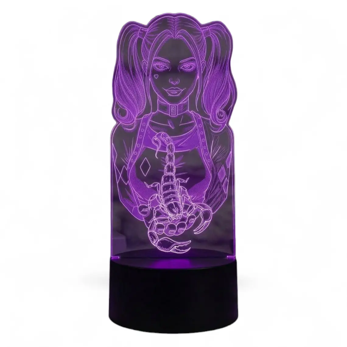 Lampara 3D Harley Quinn 7 Colores 2