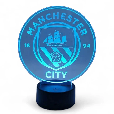 Lampara 3D Manchester City de 7 colores