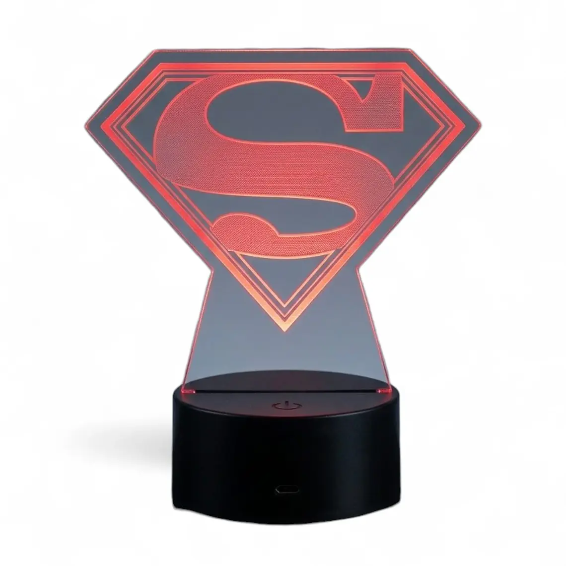 Lampara 3D Superman logo 7 colores 1