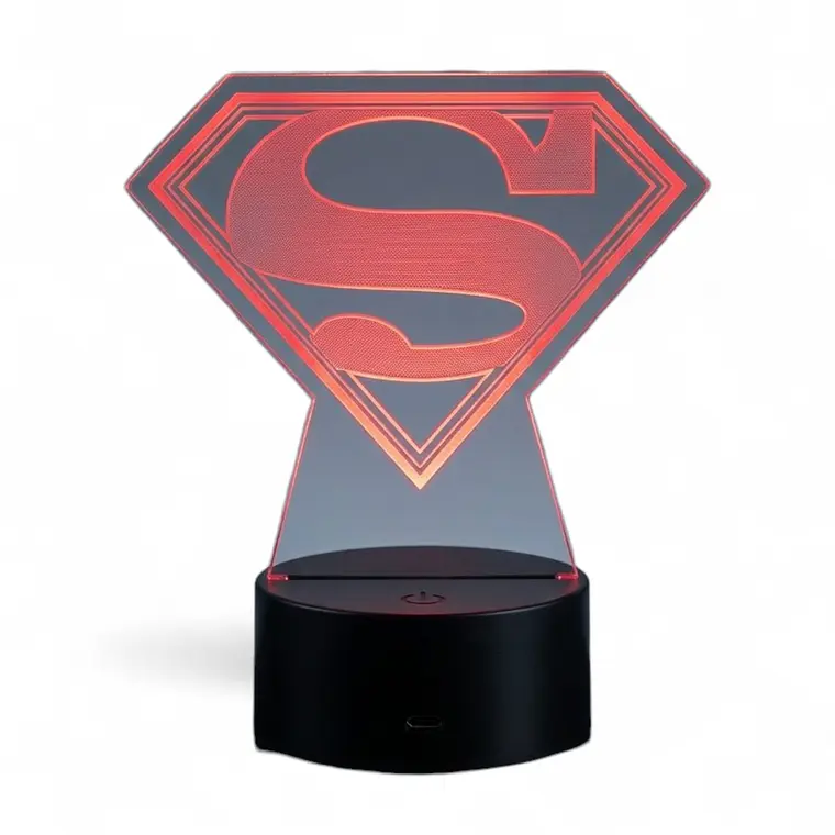 Lampara 3D Superman logo 7 colores 1
