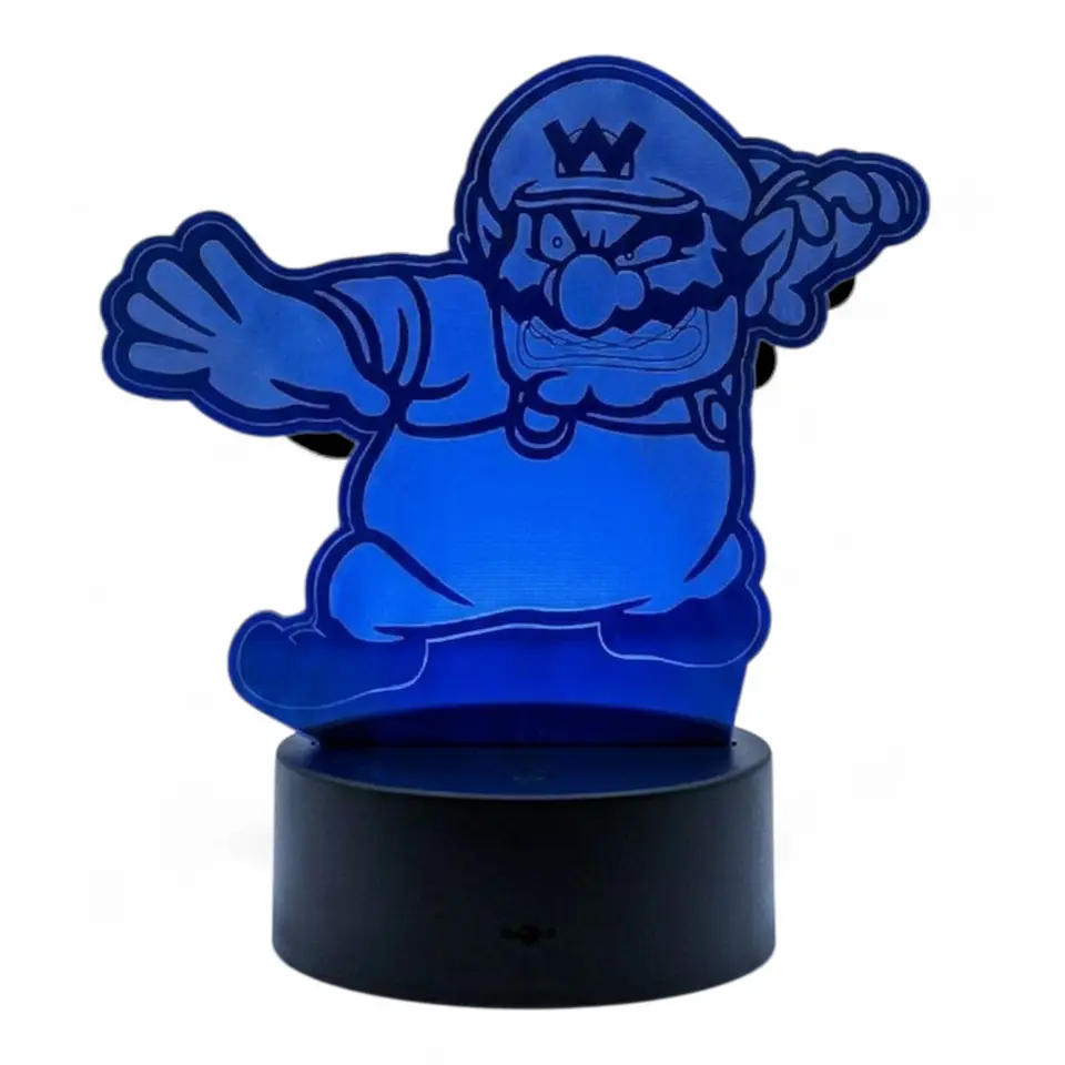 Lampara 3D Wario de 7 colores 3