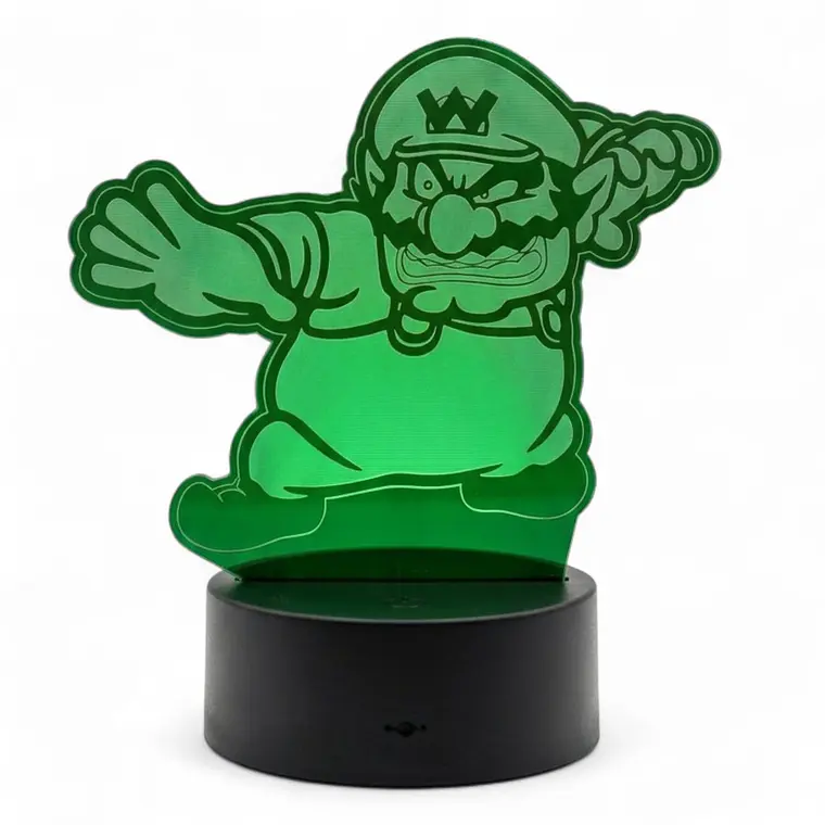 Lampara 3D Wario de 7 colores 2