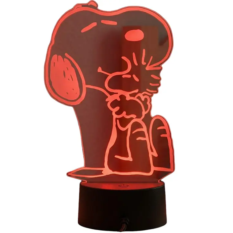 Lampara 3D Snoopy de 7 colores 3