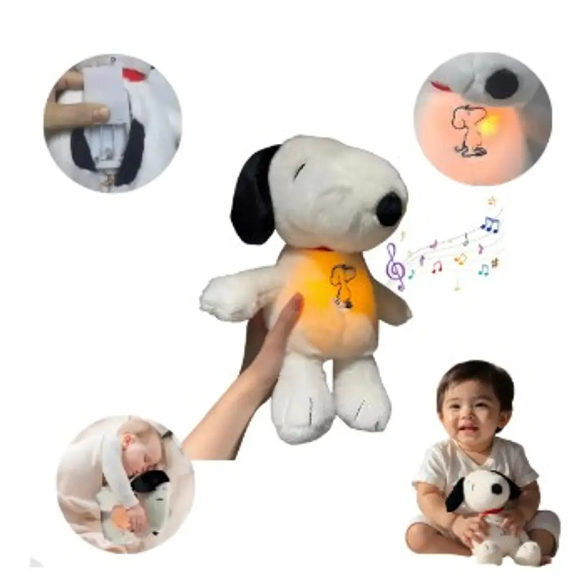 Peluche Snoopy Para Dormir Que Respira Con Música 1