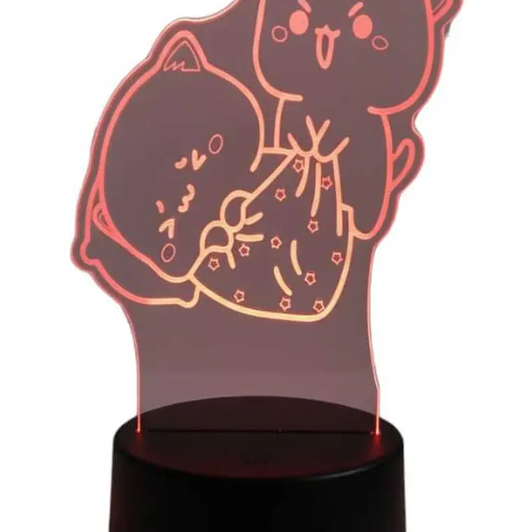 Lampara 3D Mochi Mochi Peach Cat 7 colores 3